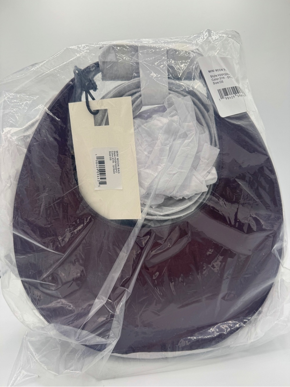 NWT Staud Mini Moon Purse in Syrah Burgundy Leather, Crossbody Bag , brand NEW - Picture 14 of 16